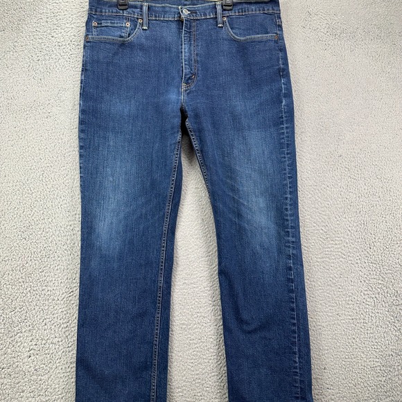 Levis Mens 514 Straight Leg Jeans 40X32‎ Blue Distressed Stretch 5 Pocket Denim - Picture 1 of 11